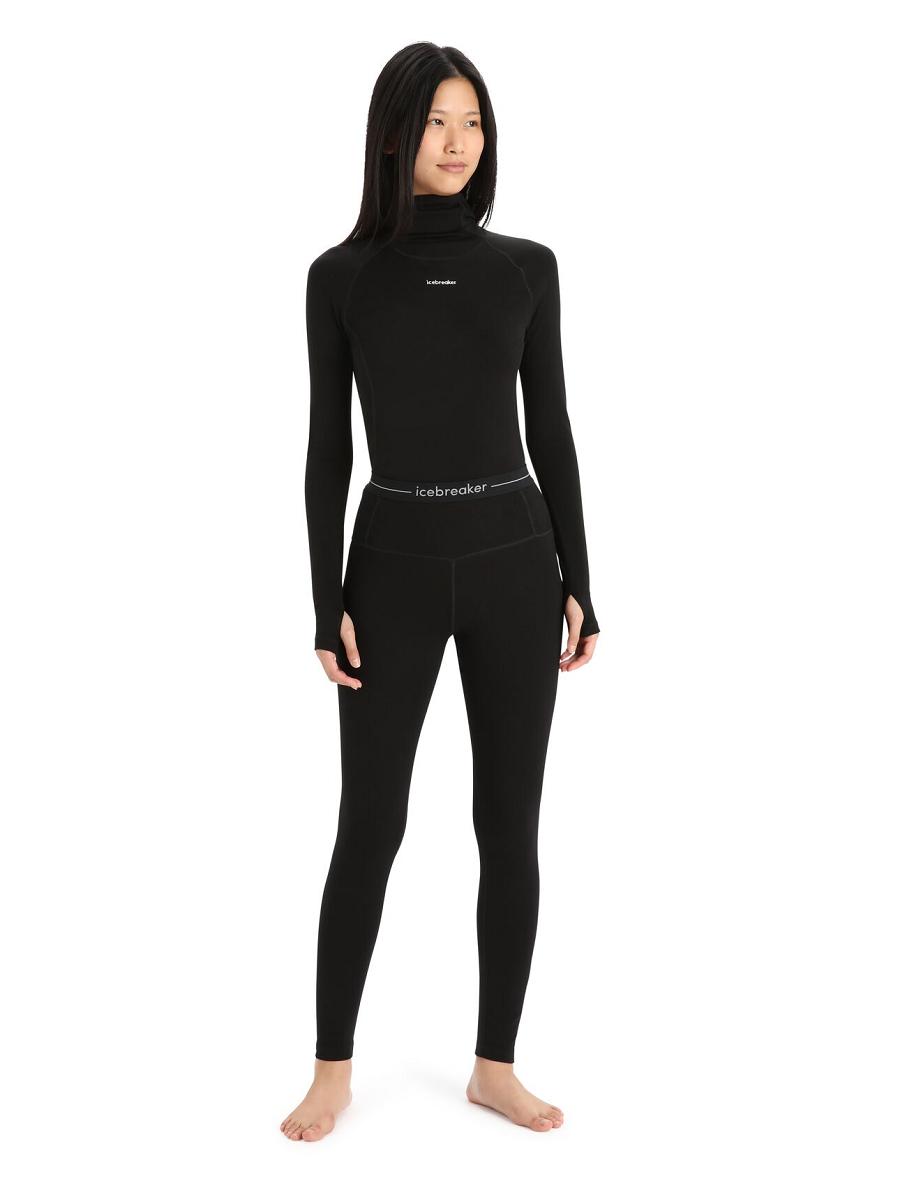 Black Women's Icebreaker Merino 260 Tech High Rise Leggings | USA 1533JPQJ